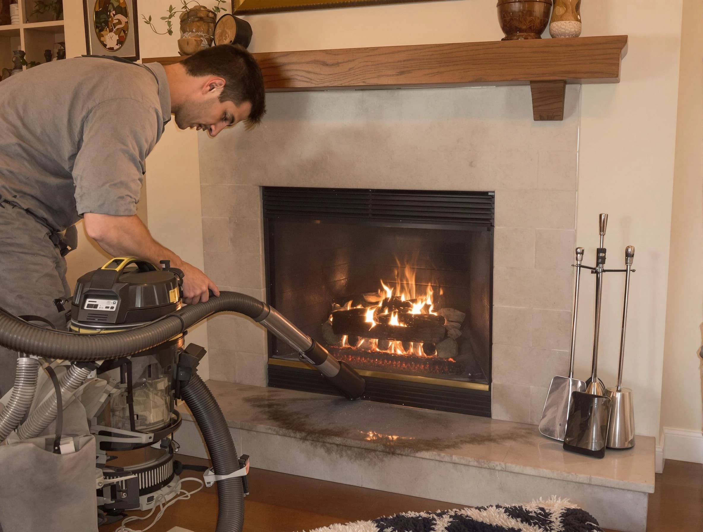 Routine fireplace upkeep by La Cienega Chimney Sweep in La Cienega, NM