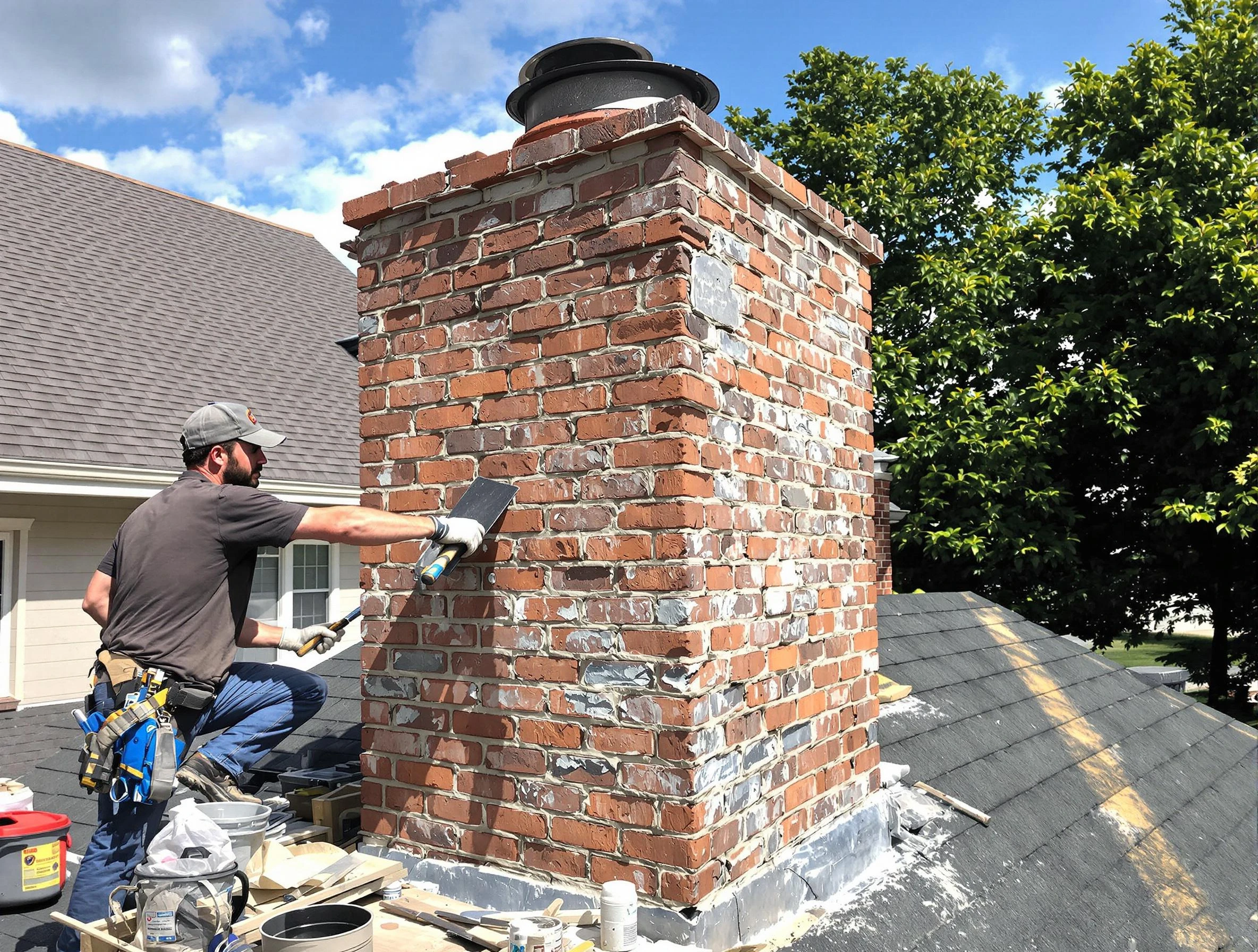 Completed chimney rebuild by La Cienega Chimney Sweep in La Cienega, NM